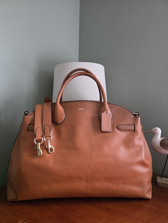 Coach Handbags - Coach CW617 Soft Empire Carryall 48 Toffee Full Grain Leather Satchel Bag